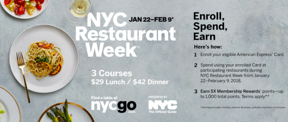 5X AMEX Points on Dining for NYC Restaurant Week