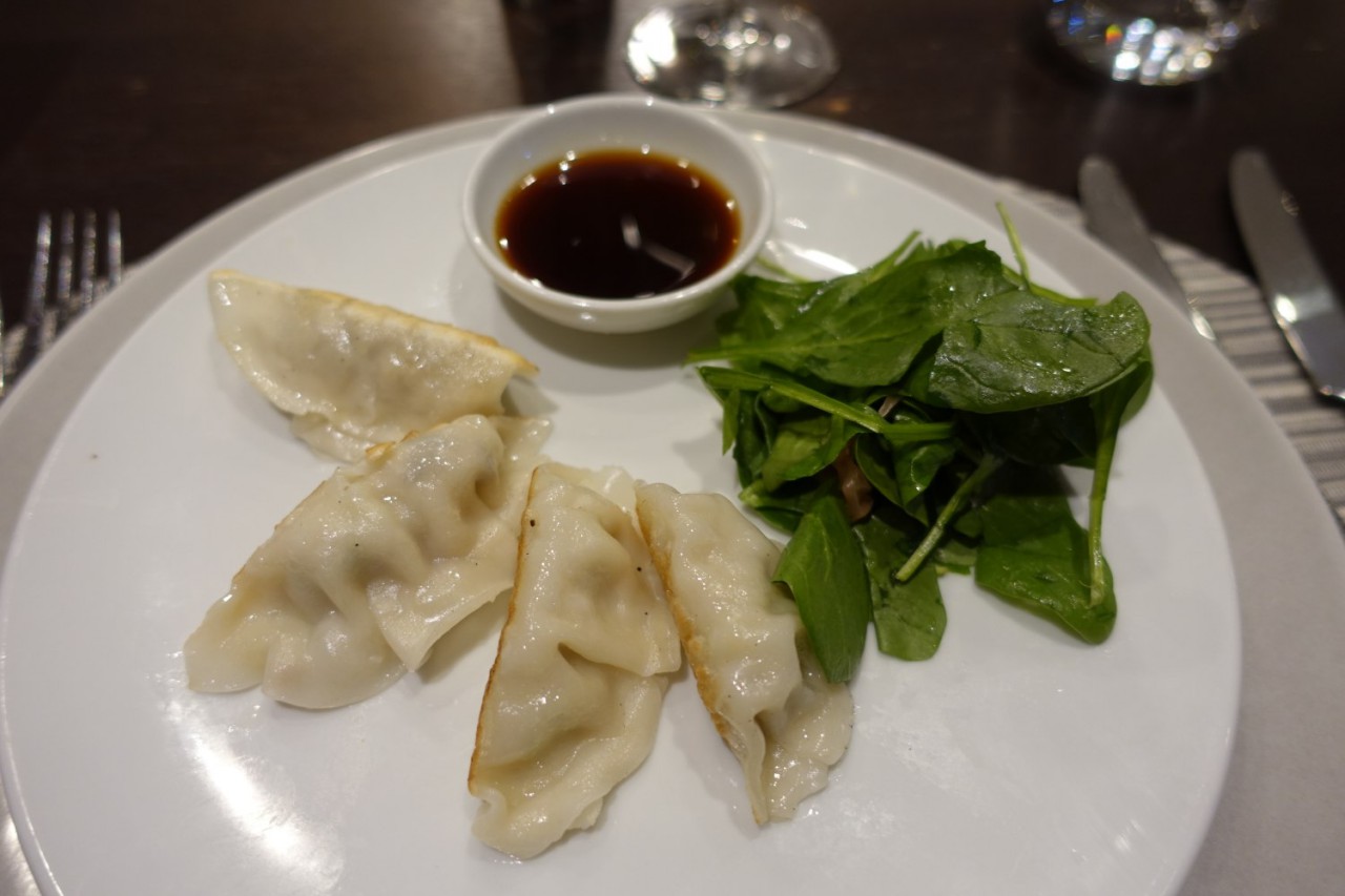 Flagship First Dining, JFK: Potstickers Appetizer