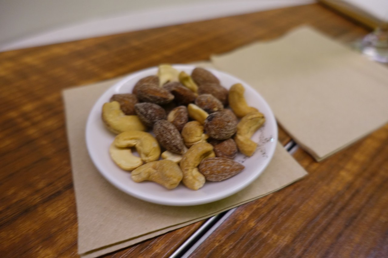 Warm Mixed Nuts, Cathay Pacific First Class