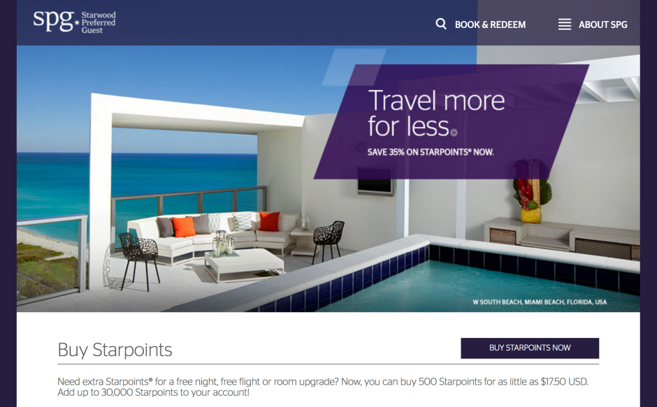 35 Percent Off SPG Points