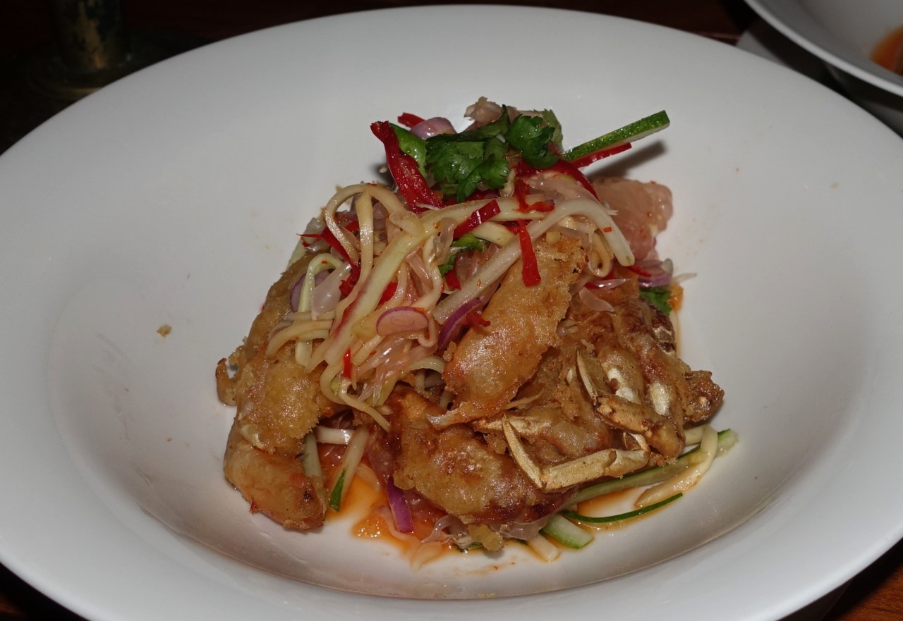 Best Glamping in the World-Softshell Crab with Pomelo Green Mango and Chili