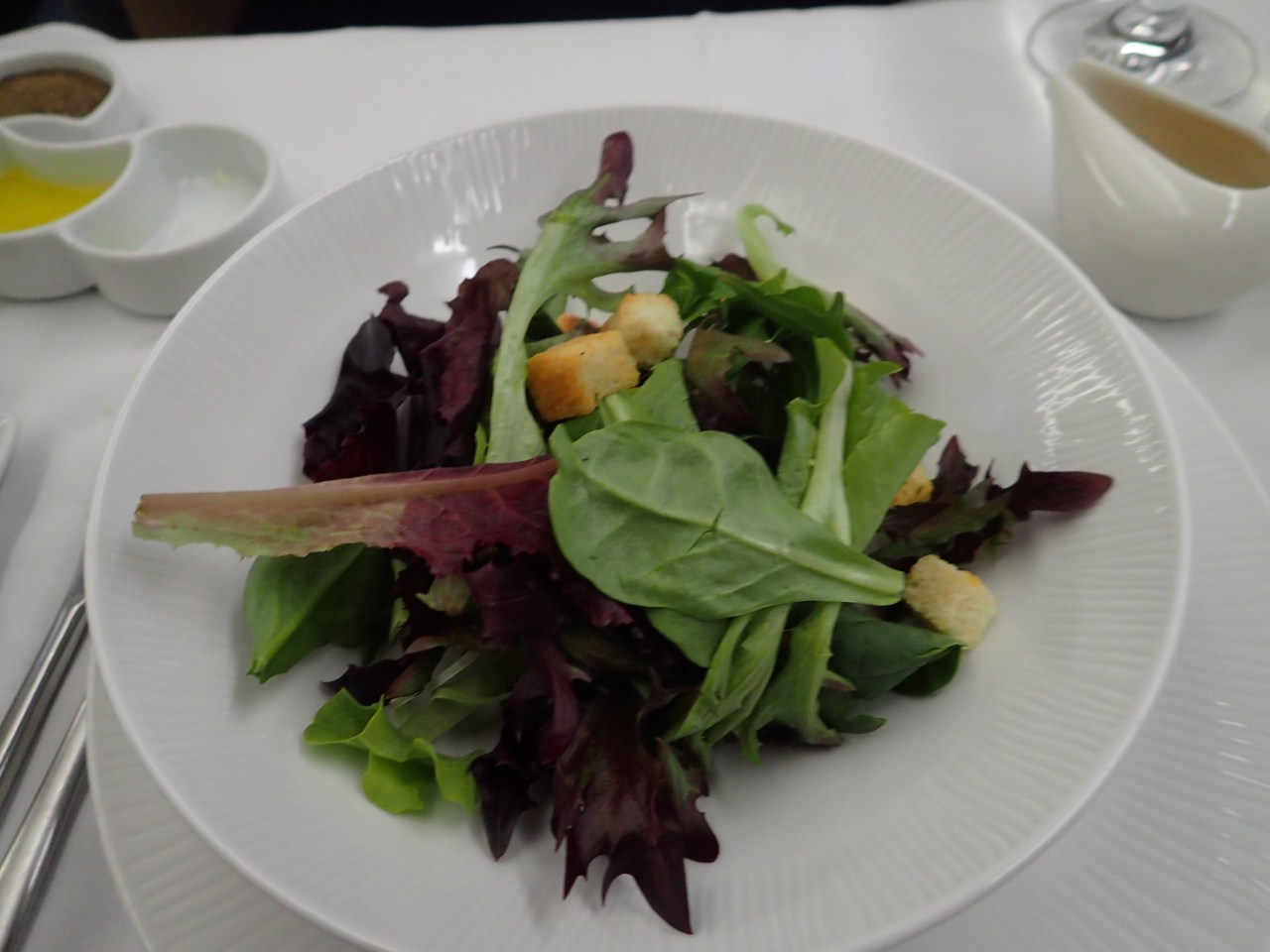 ANA First Class Review-Garden Salad