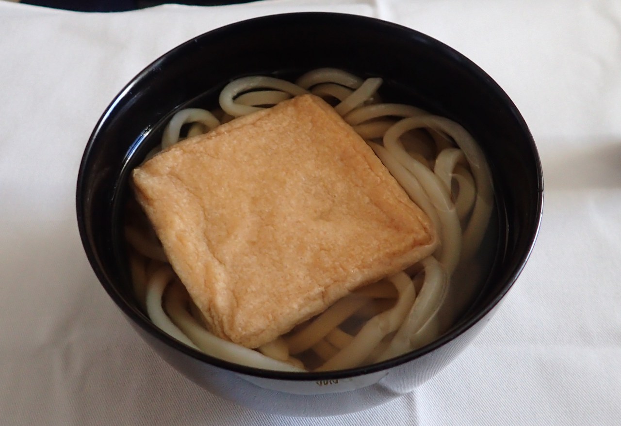 Review-ANA First Class-Udon with Deep Fried Tofu