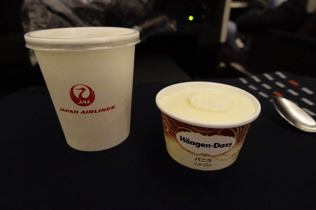 JAL Business Class Review-Haagen Dazs Ice Cream