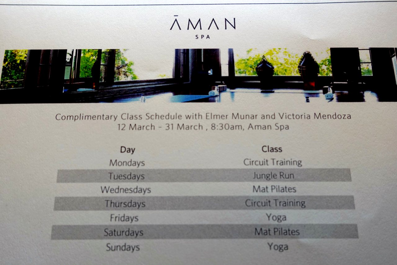 Amanpulo Review-Amanpulo Fitness Class Schedule