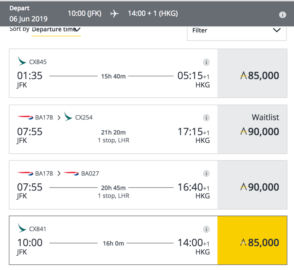 Cathay Pacific Business Class Award Availability Issues-Asia Miles JKF-HKG Award