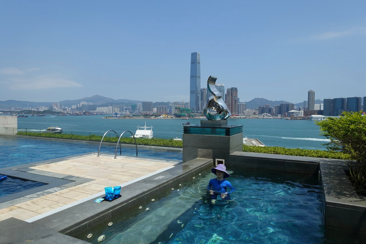 Four Seasons Hong Kong Review-Jacuzzi and View from Pool Deck