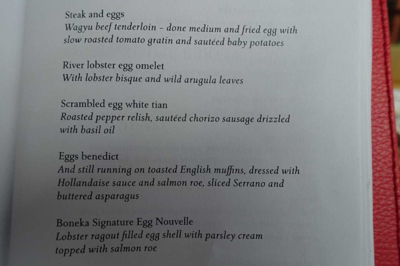Review-St Regis Bali-Boneka-Breakfast Menu-Egg Dishes