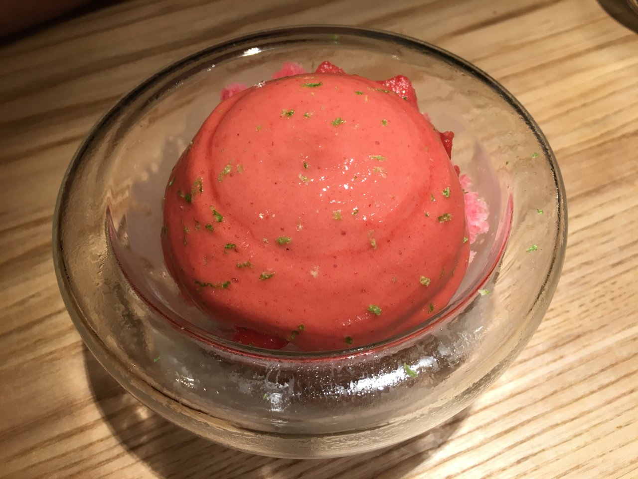 Review-Birch Restaurant St Petersburg-Strawberry Espuma Watermelon Dessert