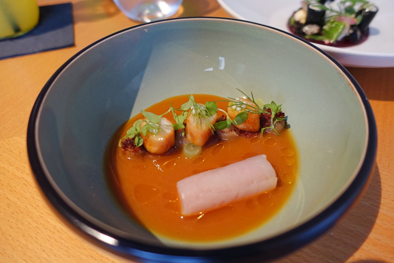 Review-Field Restaurant Prague-Trout-Rabbit-Tomato-Shallot Puree