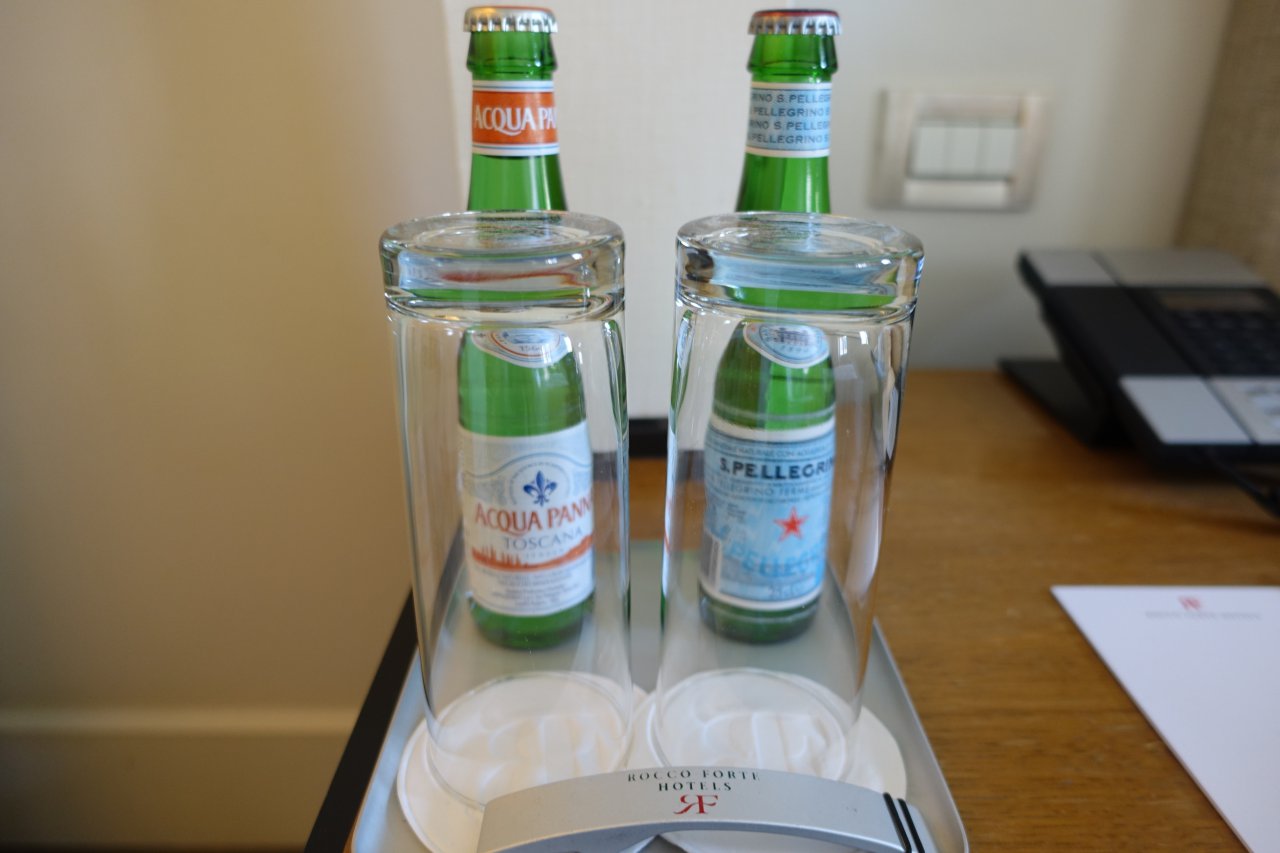Hotel Villa Kennedy Frankfurt Review-Acqua Panna Bottled Water-Pellegrino