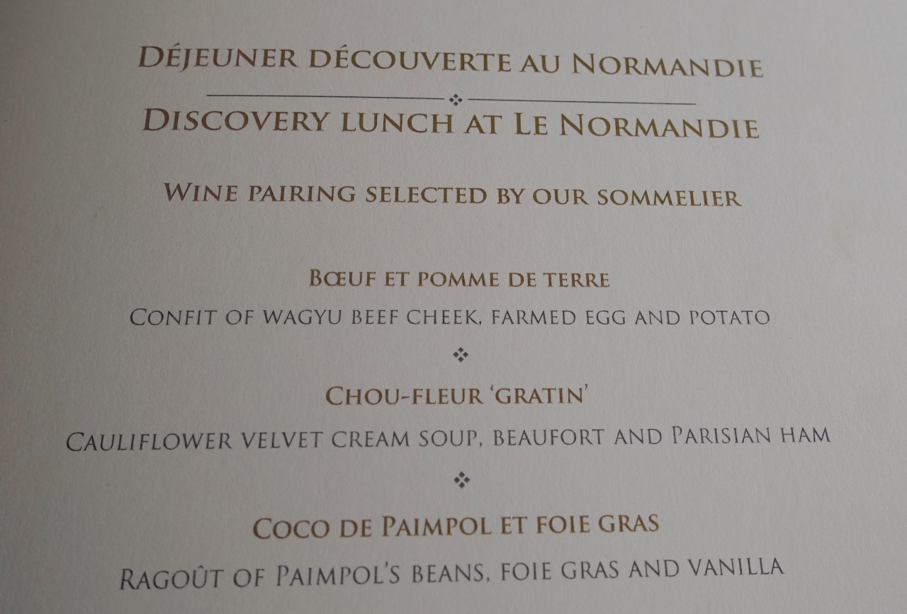 Le Normandie Bangkok Menu-Discovery Lunch