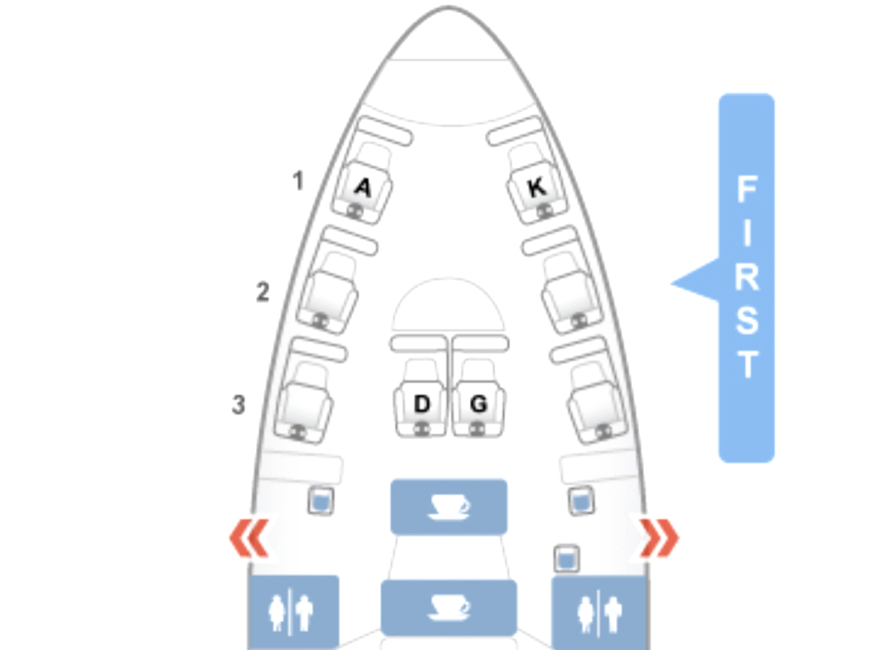 Lufthansa First Class 747-8-Seat Map