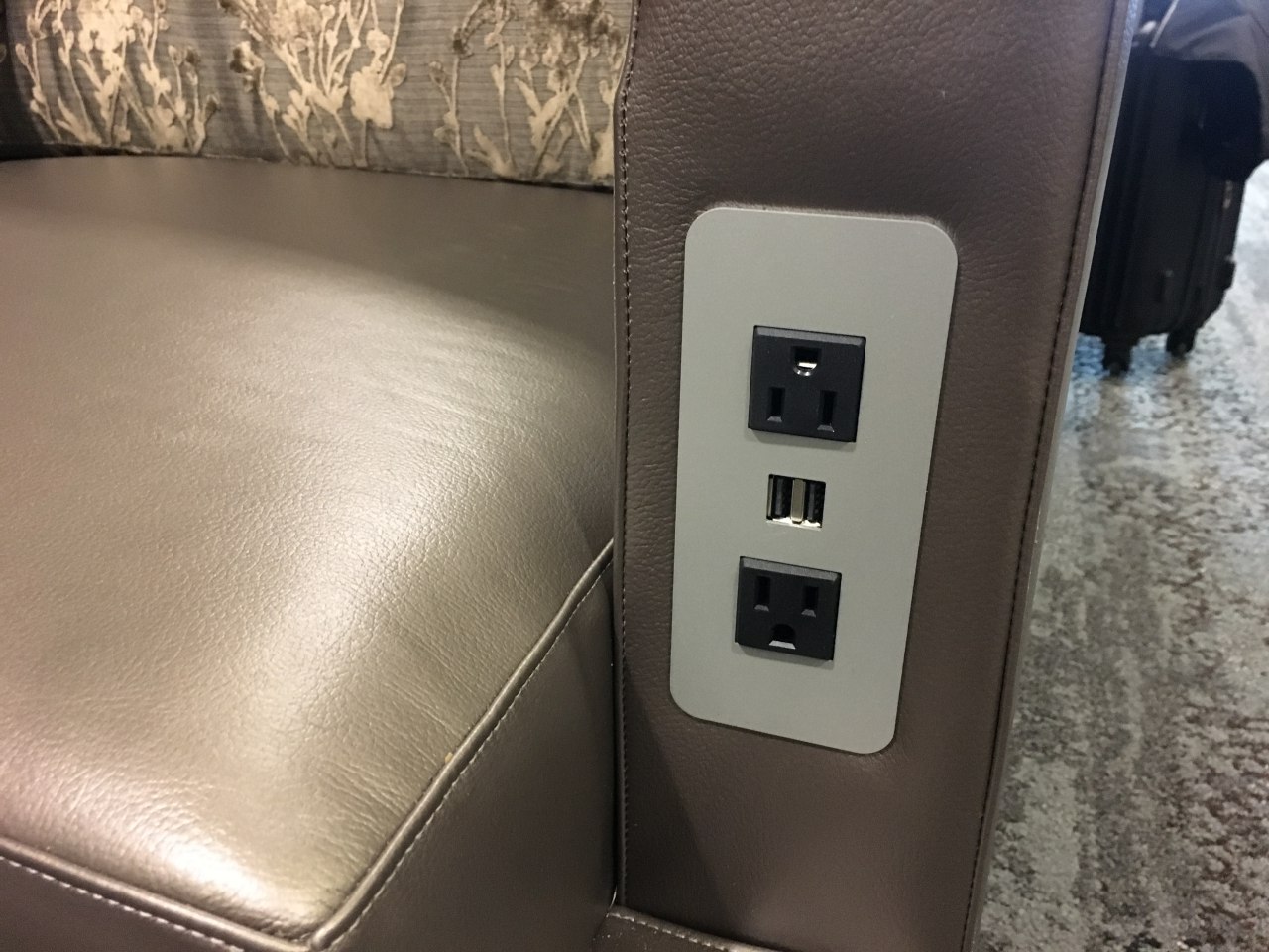 Delta Sky Club JFK Review-Power Outlets by Chair