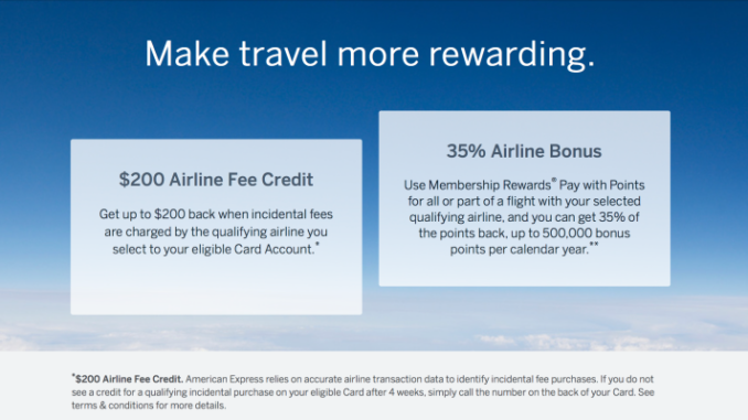 AMEX Platinum Airline Credit 2019
