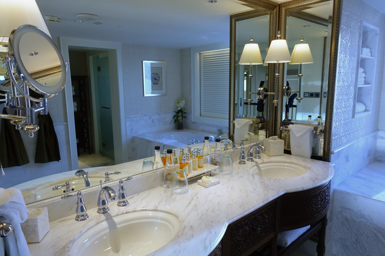 Mandarin Oriental Bangkok Review-Garden Suite Bathroom-Double Sinks