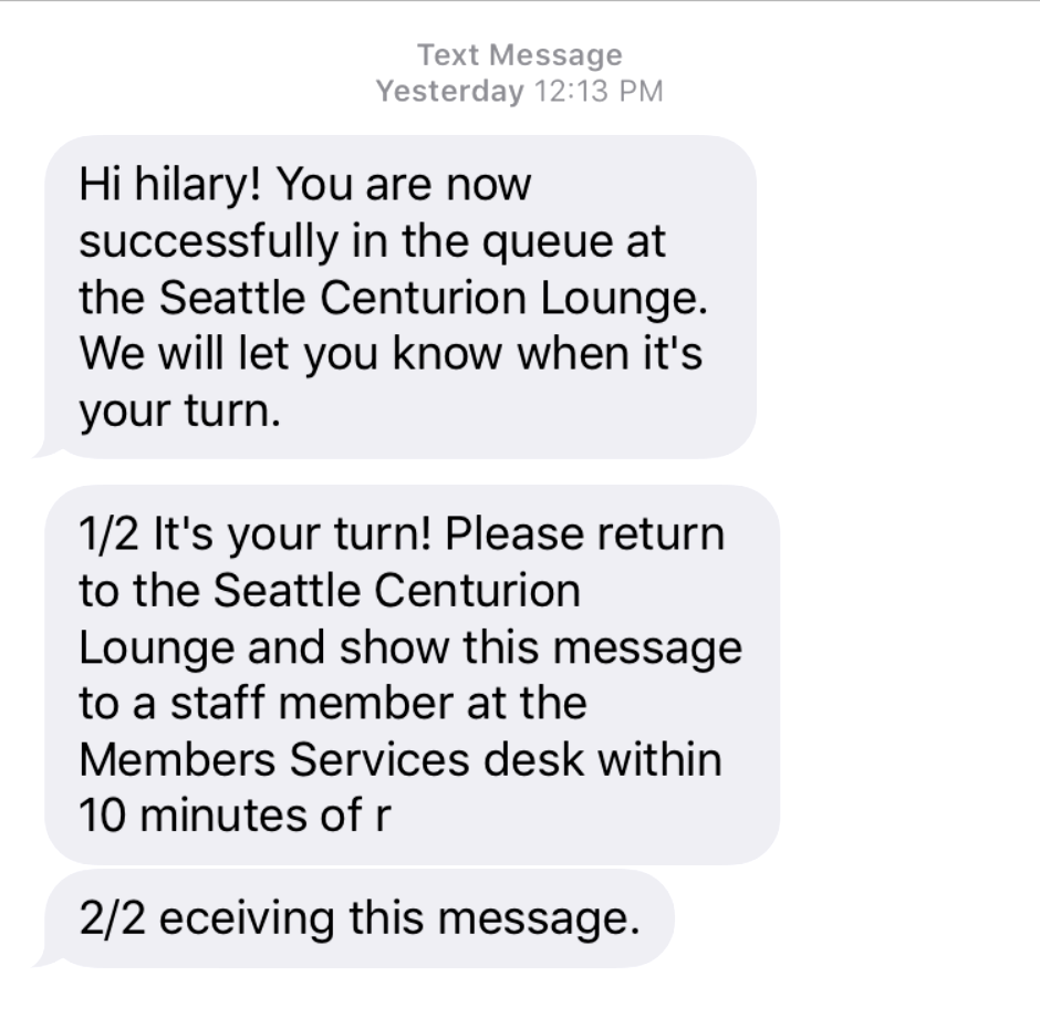 AMEX Centurion Lounges Overcrowded-Queue-Text
