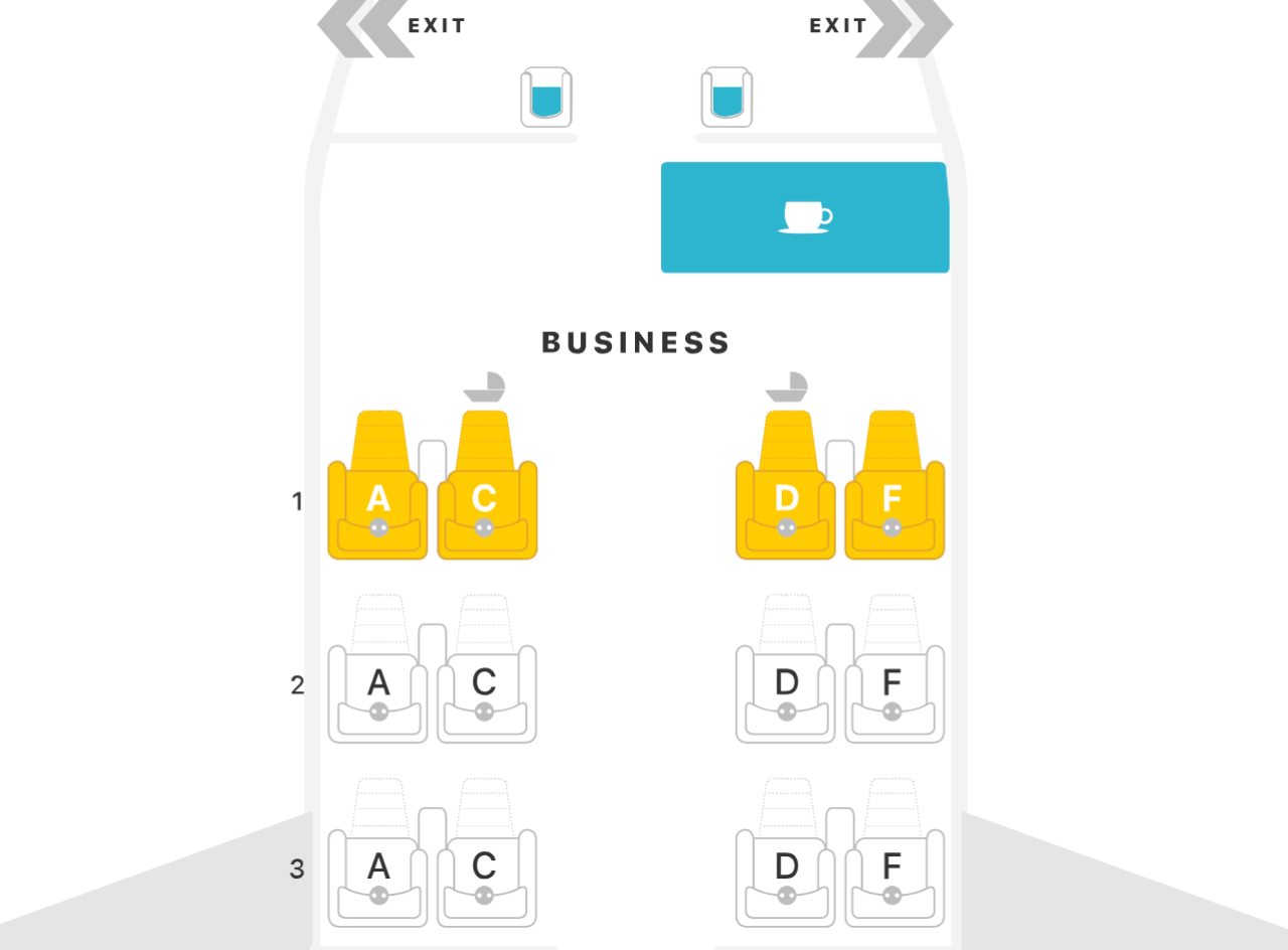 Qatar Airways A320 Business Class Seat Map