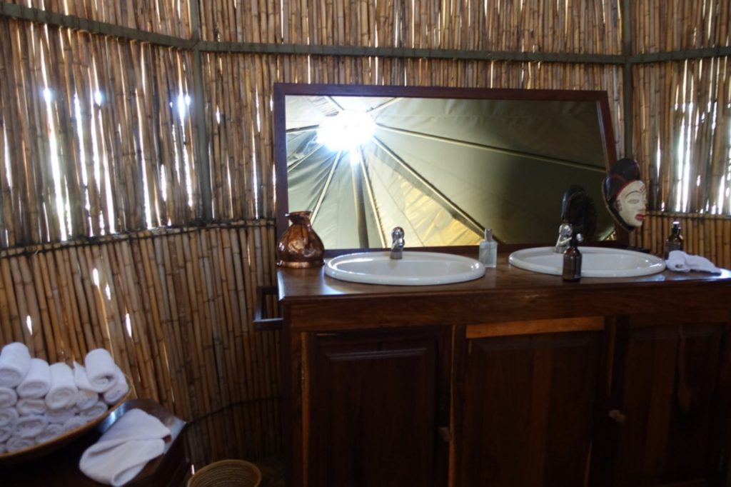Singita Sabora Tented Camp Review - Arrival Wash Room