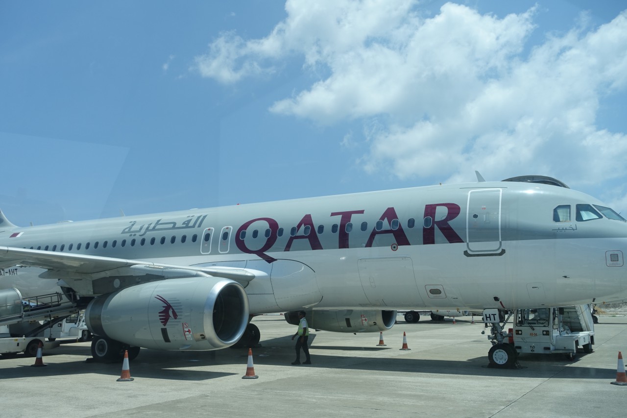 Qatar A320 in Male, Maldives