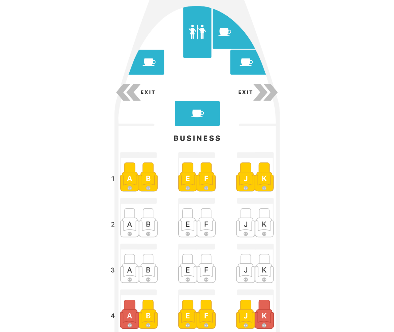 Qatar Business Class 777-300ER Seat Map