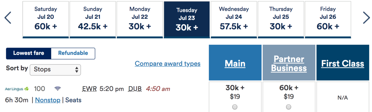 How to Redeem 60K Alaska Miles for Aer Lingus Business Class