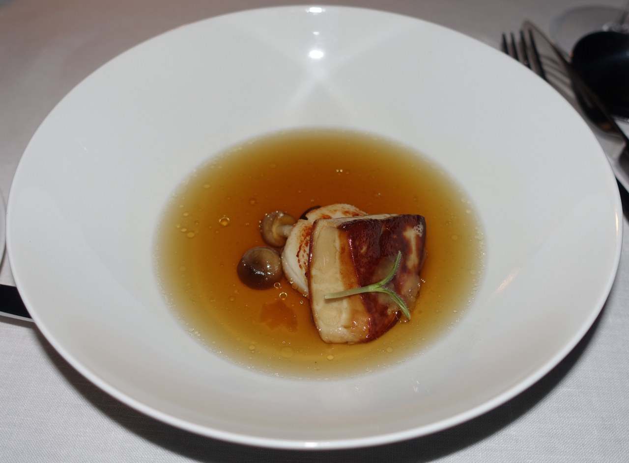 Duck Consomme with Foie Gras and Scallop, Aragu Restaurant Review