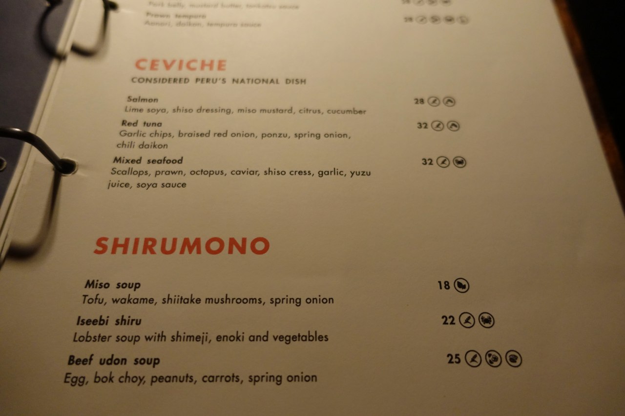 Saoke Japanese Restaurant Menu - Ceviche