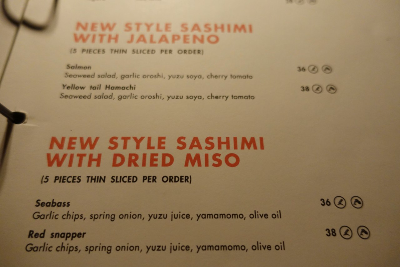 Saoke Menu - New Style Sashimi