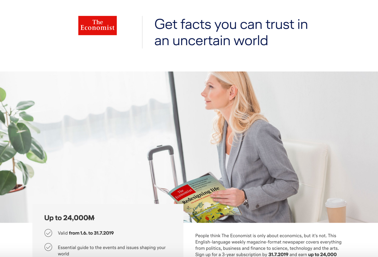 Earn up to 24,000 Lufthansa Miles with The Economist Subscription