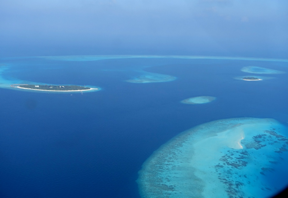 Maldivian Atolls Seen From A Trans Maldivian Airways Seaplane