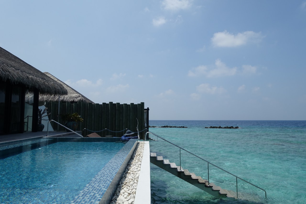 Sunrise Pool Villa and Stairs into Ocean, Velaa Private Island Review