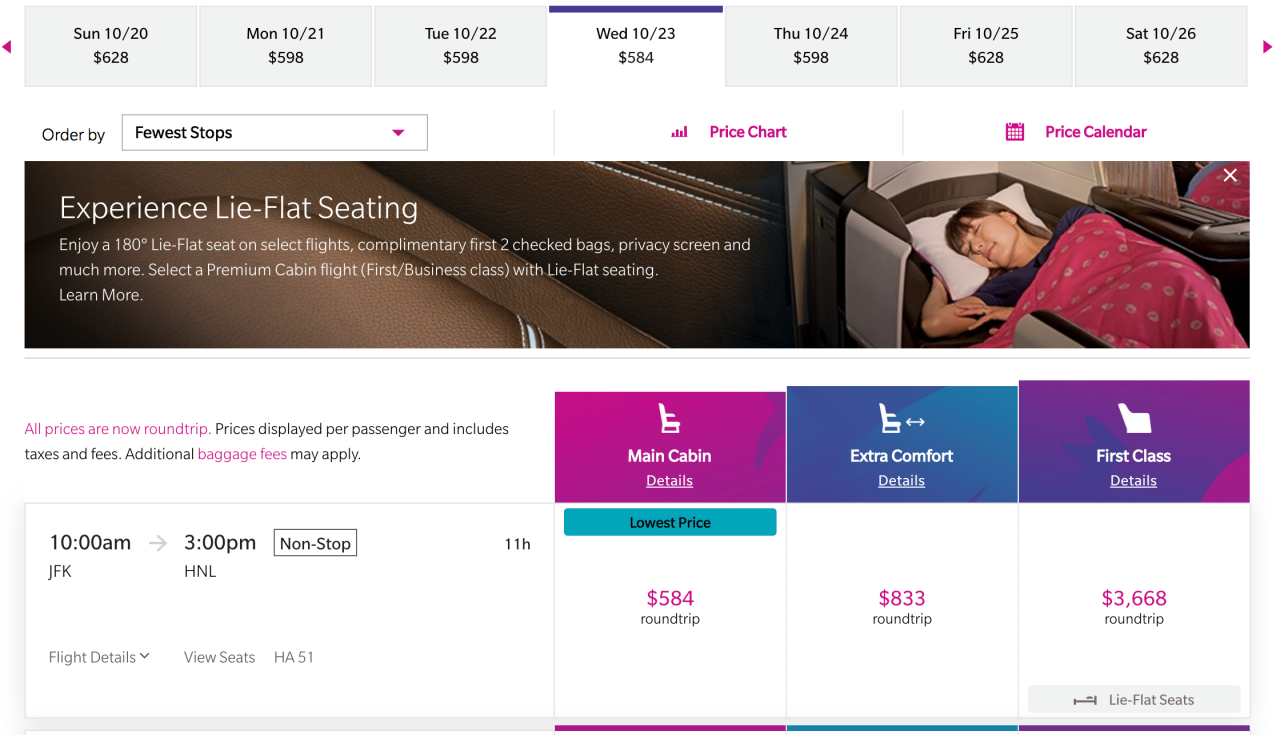 Hawaiian Air JFK-HNL Roundtrip: $584