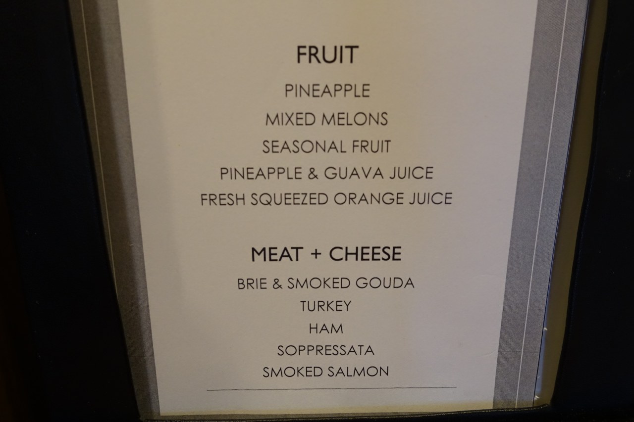 Ritz-Carlton Kapalua Club Lounge Breakfast Menu