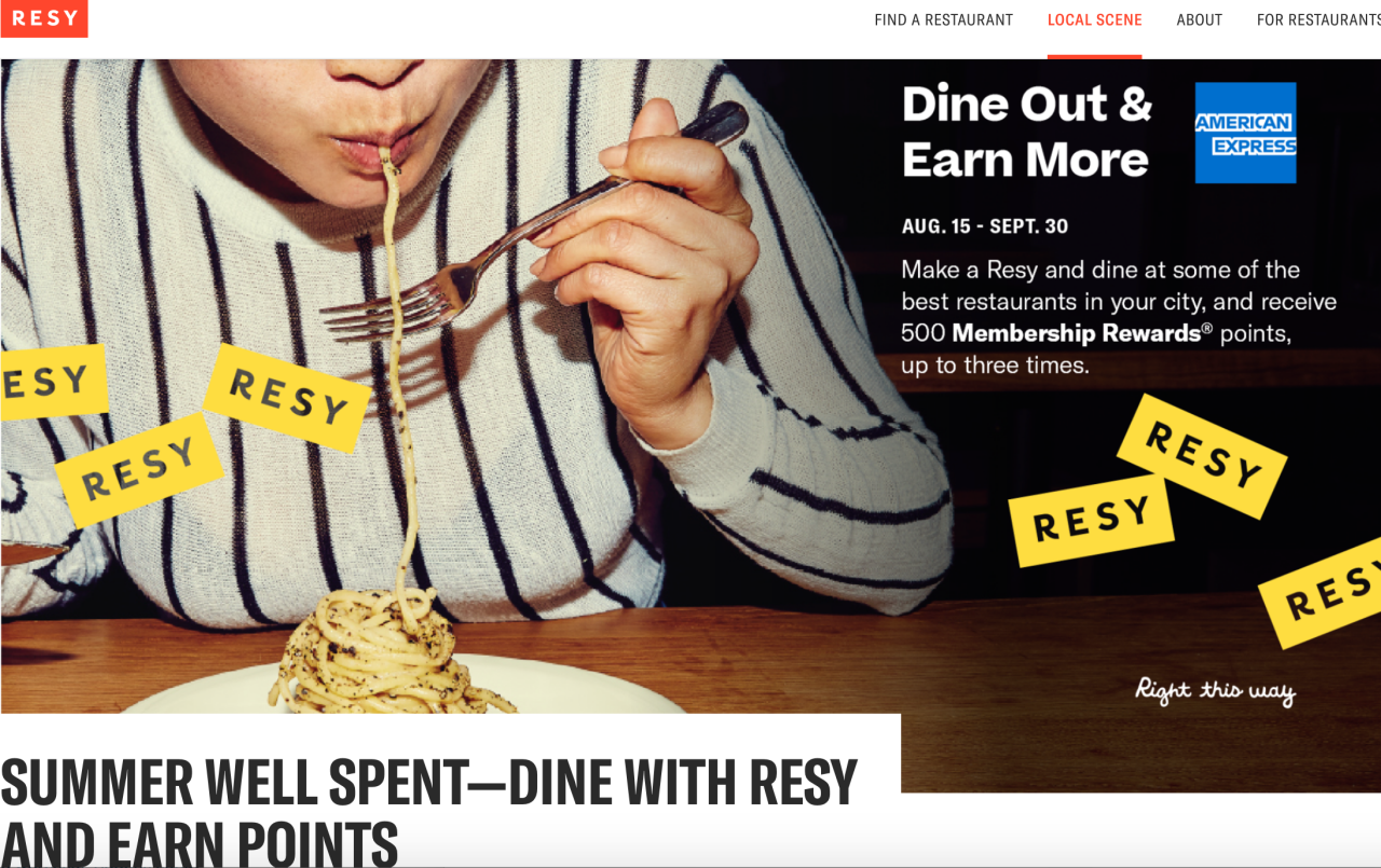 Earn 1500 AMEX Points with Resy