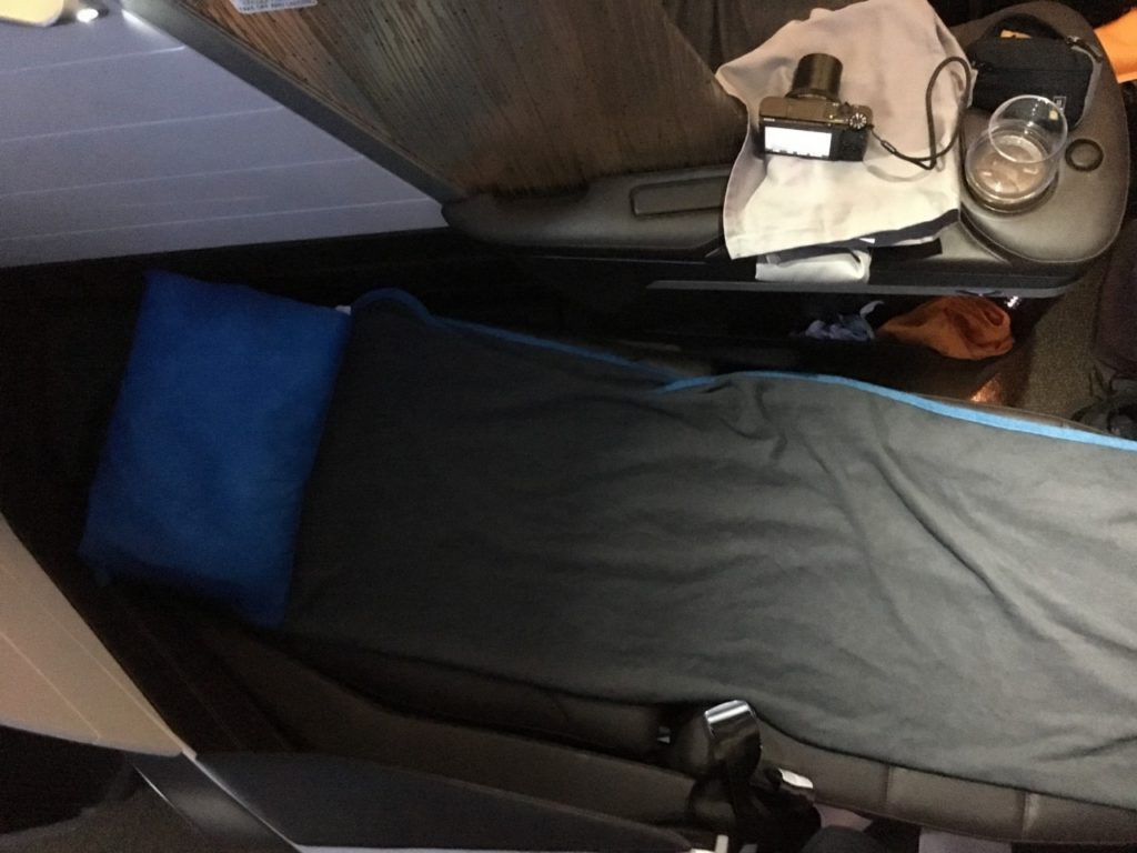 Hawaiian Airlines A330 First Class Review Between Hawaii and West Coast: Blanket and Pillow