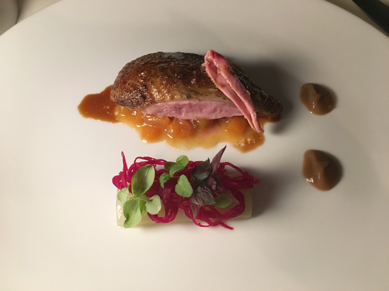 Duck with Peach and Shallot Sauce, Seta Milan Review