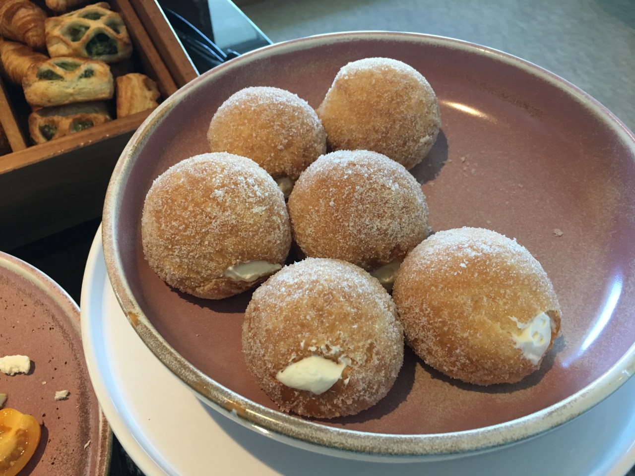 Cream Filled Doughnuts, Fairmont Pacific Rim Gold Lounge Breakfast 