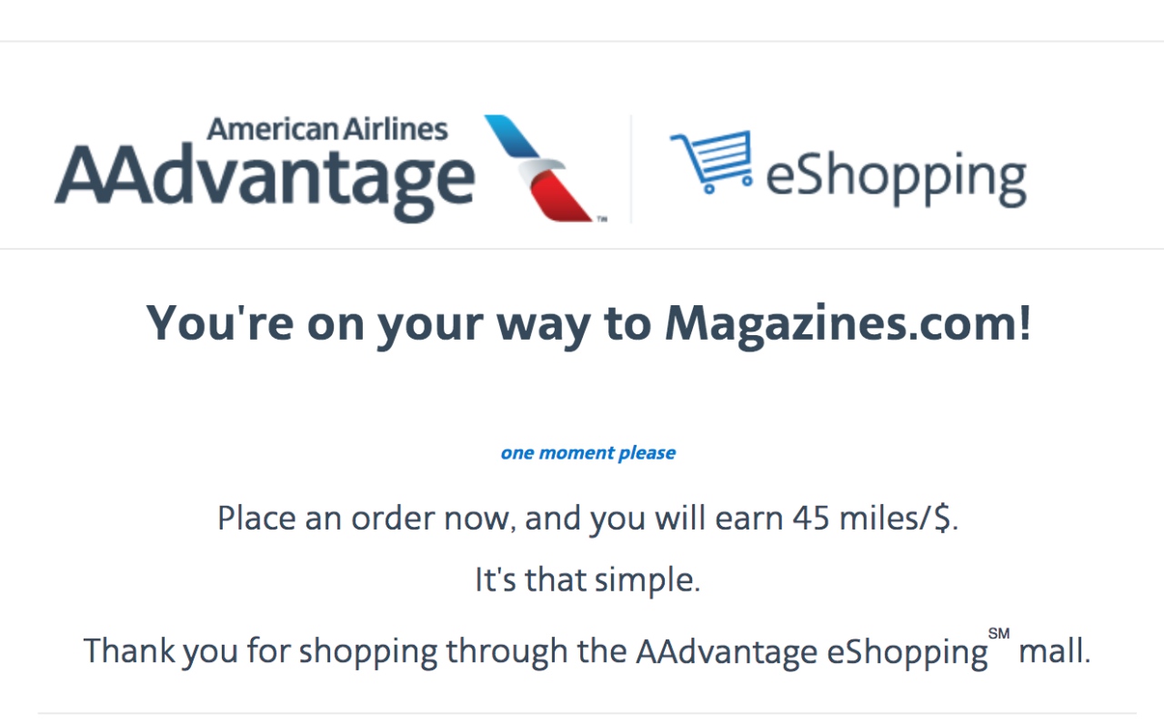 Earn 45X AA Miles per Dollar at Magazines.com