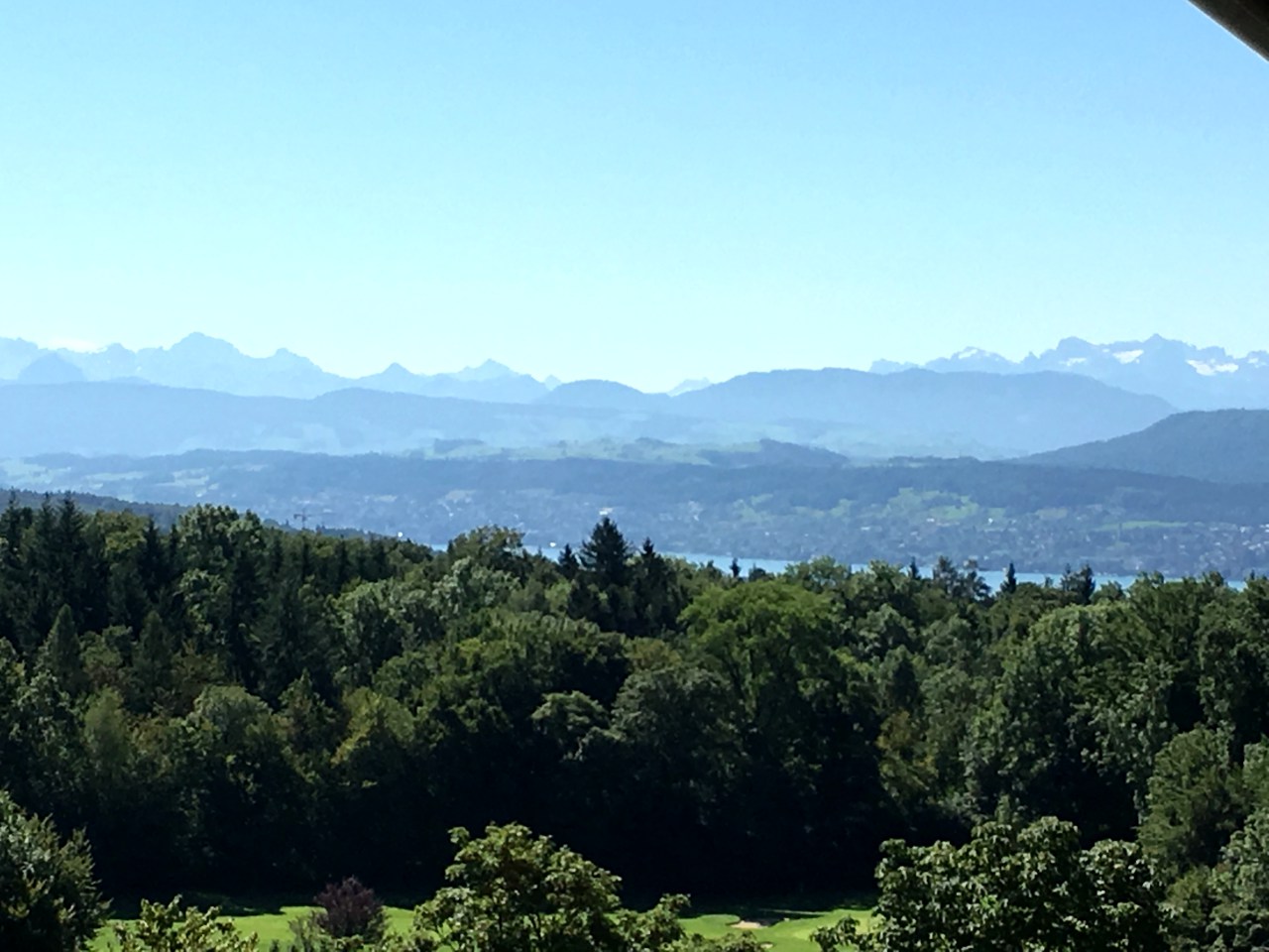 Glimpse of Zurich Lake from Junior Suite Balcony, Dolder Grand