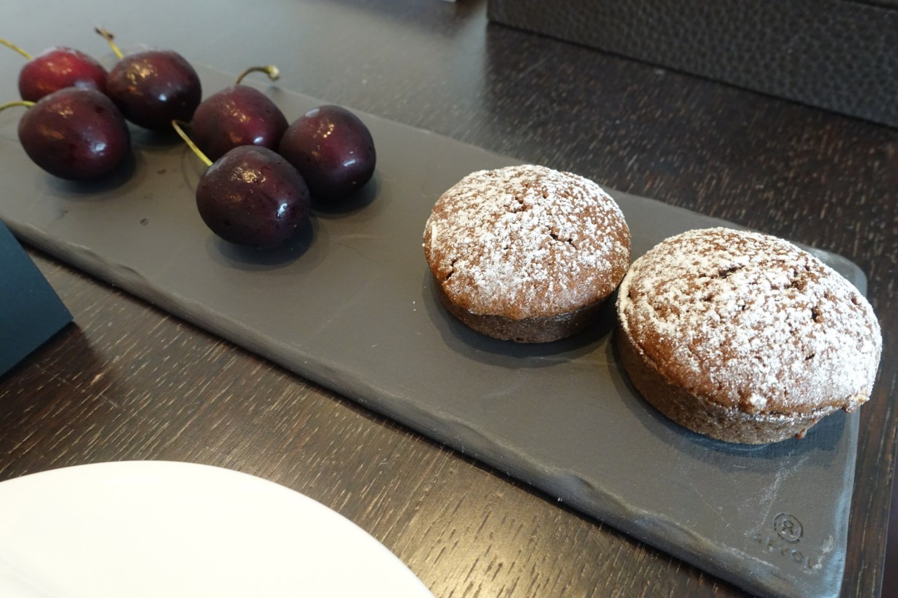 Dolder Grand Welcome Amenities: Fresh Cherries, Chocolate Cherry Cakes