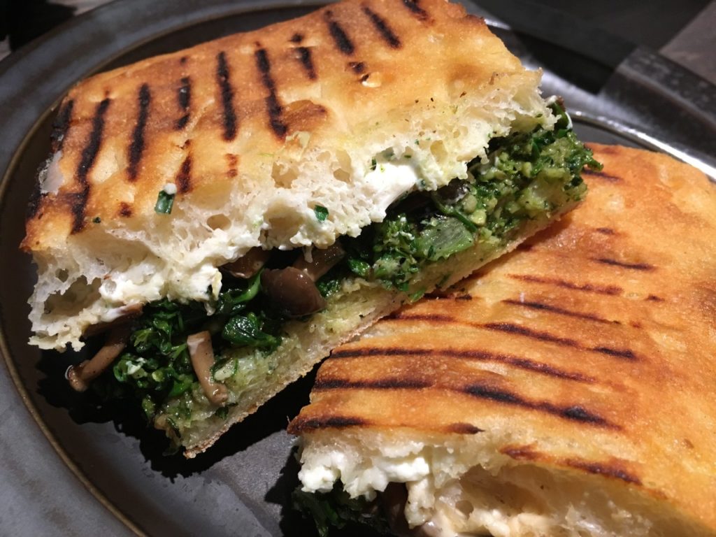 Beech Mushroom and Charred Broccolini Toastie with Goat Cheese, Ole & Steen NYC Review