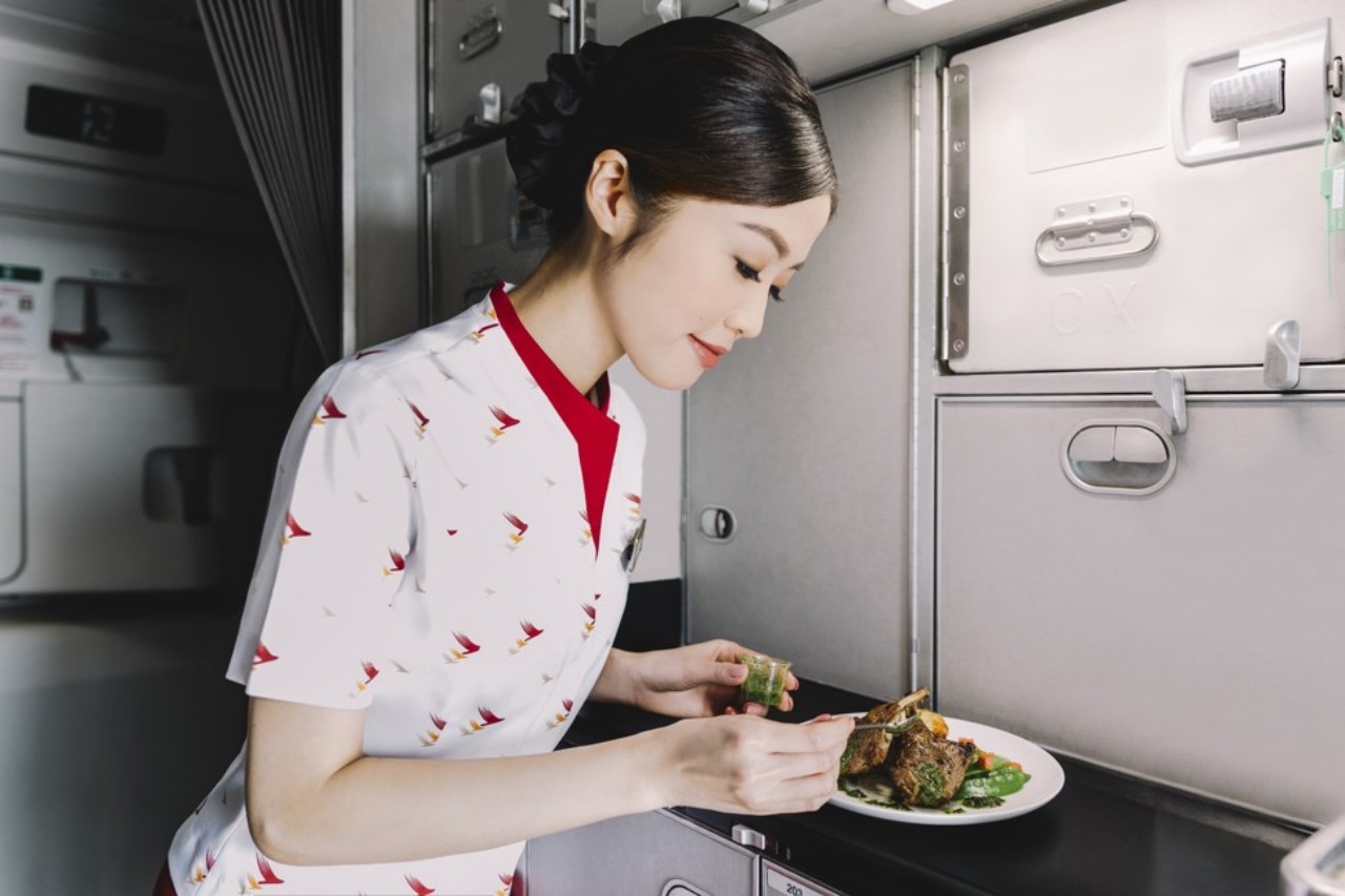 Cathay Pacific New Business Class Dining 2019