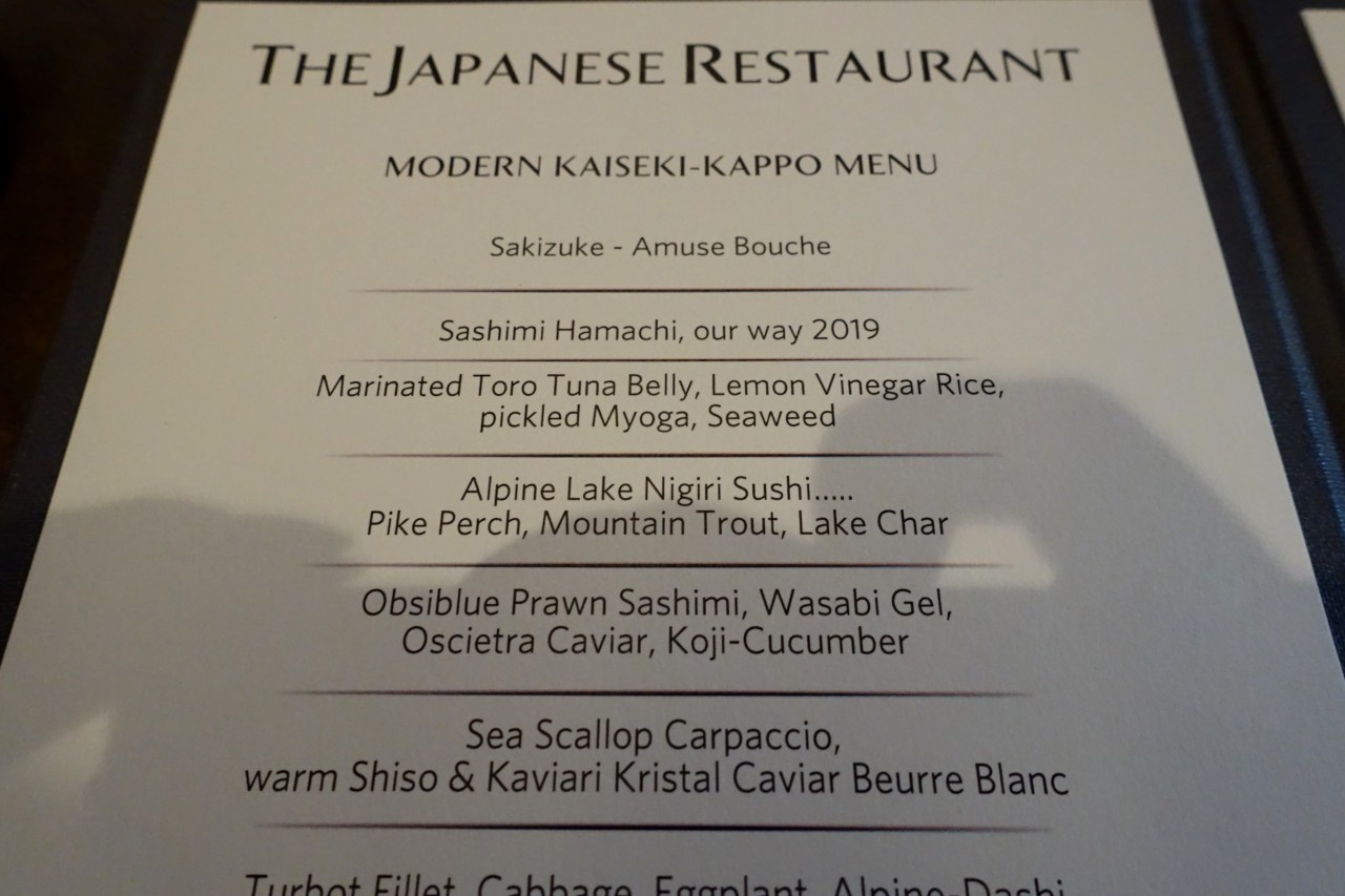 Kaiseki Menu, The Japanese Restaurant, Chedi Andermatt Review