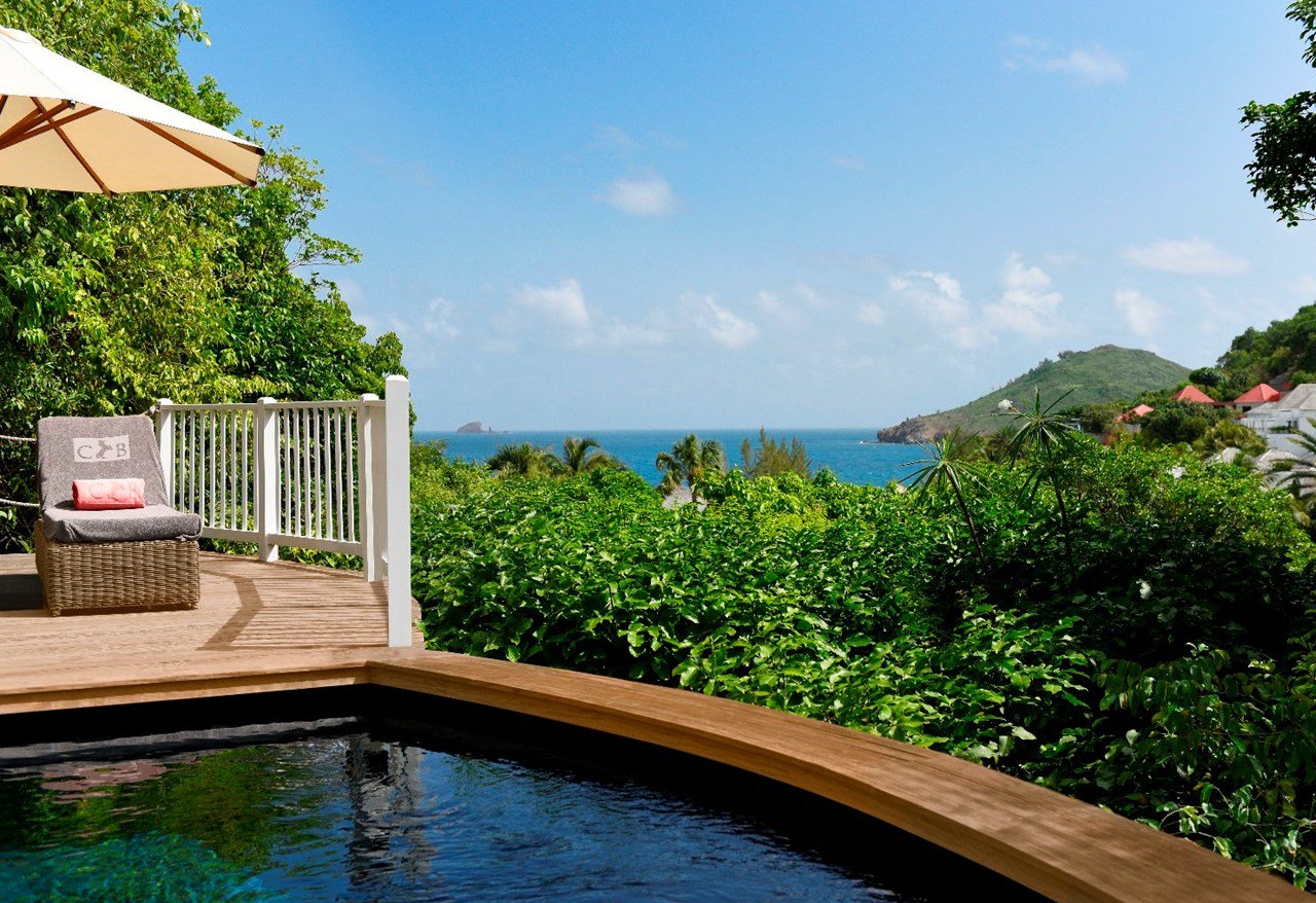 Hillside Bungalow Terrace and Pool, part of the Original Cheval Blanc St. Barths