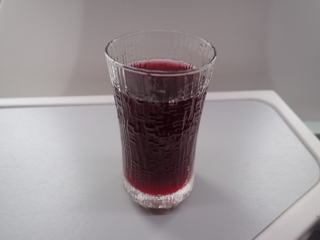 Pre-Flight Blueberry Juice, Finnair Business Class