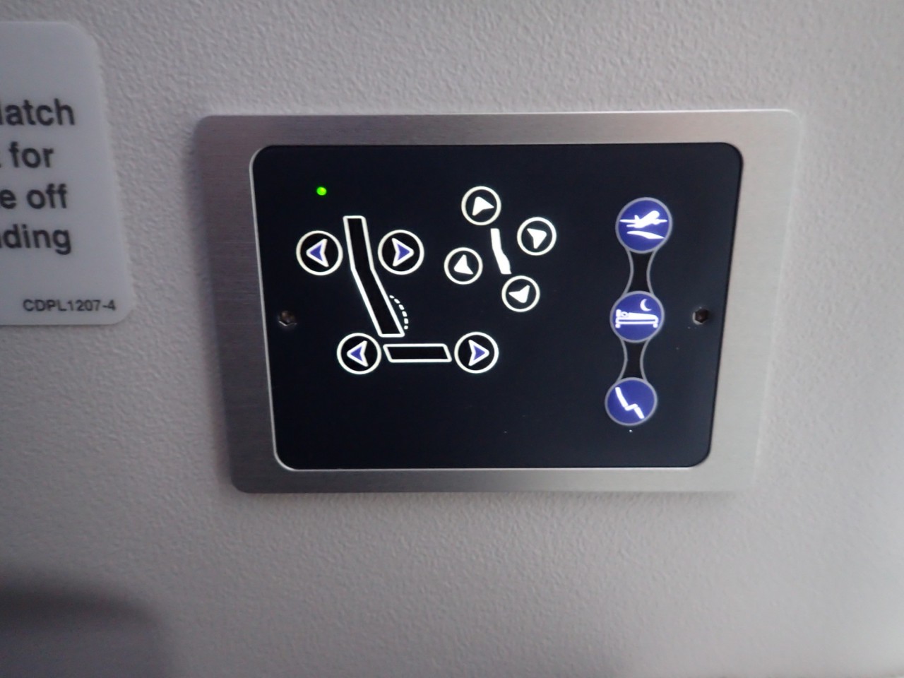 Finnair Business Class Seat Controls