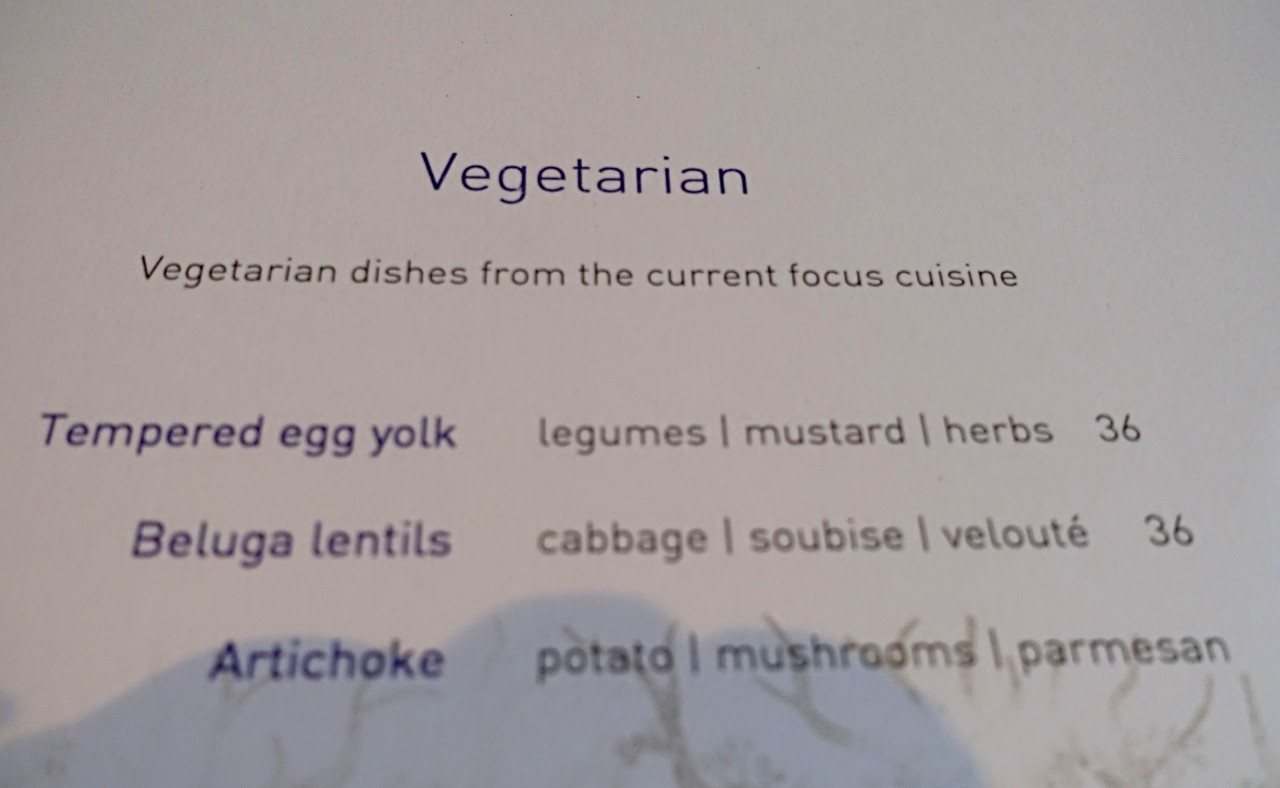 Restaurant Focus Menu-Vegetarian Dishes