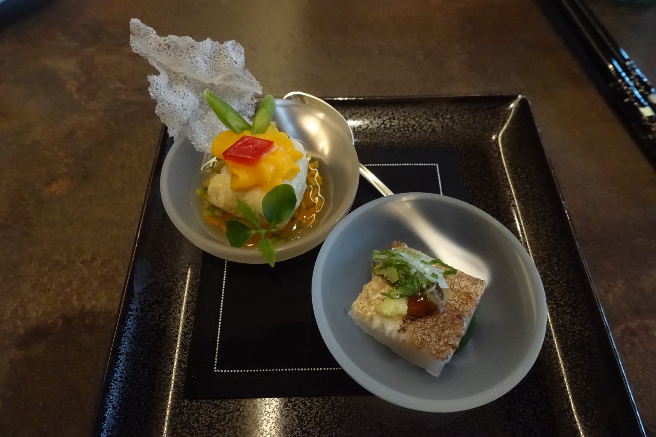 Amuse Bouche Duo, The Japanese Restaurant, Chedi Andermatt Review