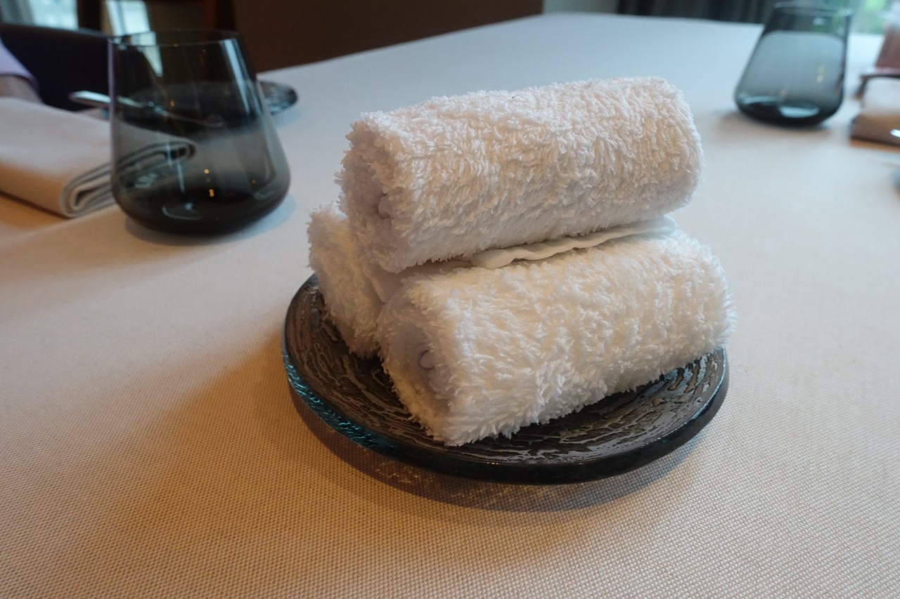 Oshibori Hot Towels at Restaurant Focus, Vitznau